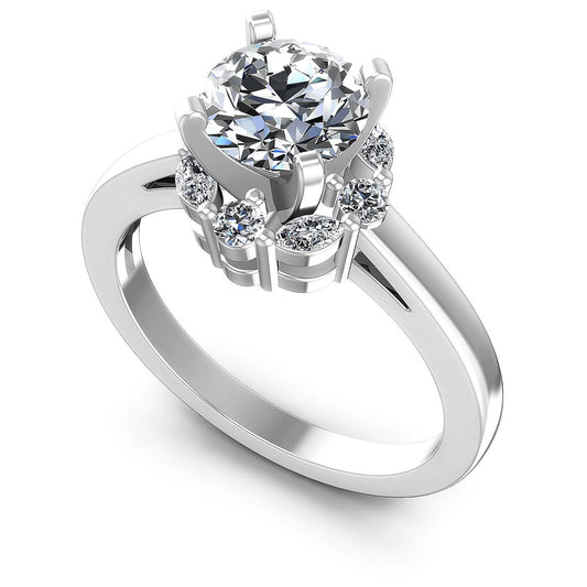 0.65CT Round And Marquise  Cut Diamonds Engagement Rings