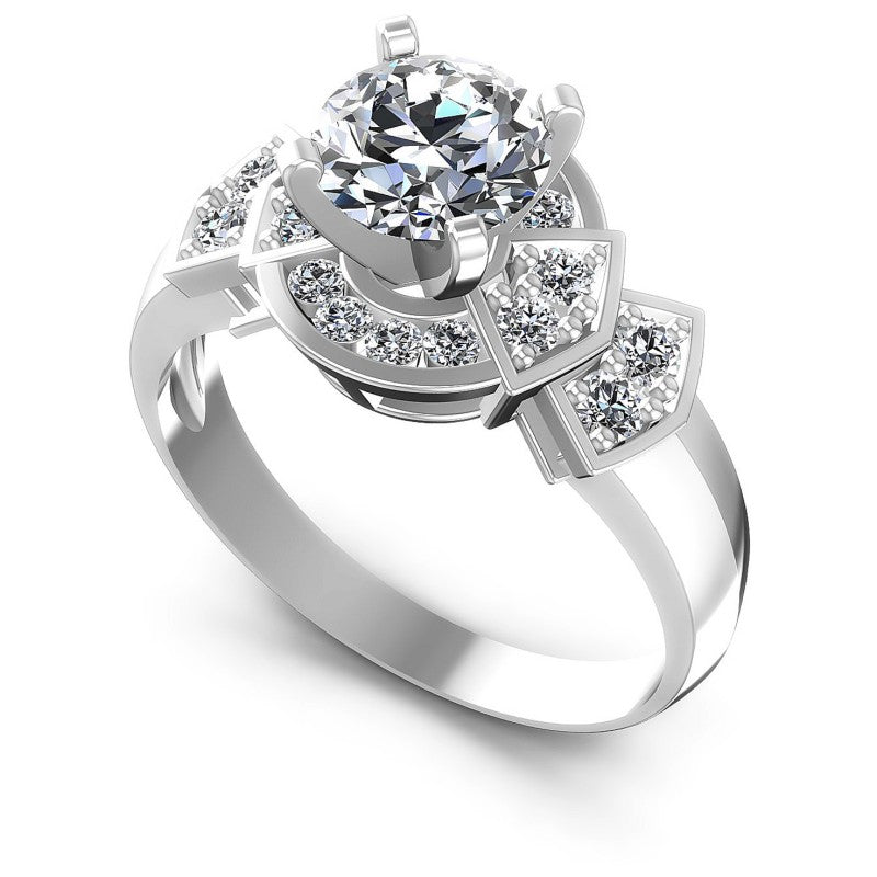 Round Diamonds 0.75CT Engagement Ring in 14KT White Gold