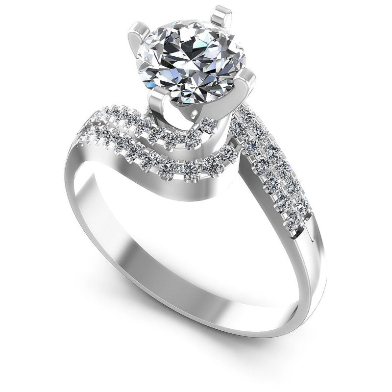 Round Diamonds 0.75CT Engagement Ring in 14KT White Gold