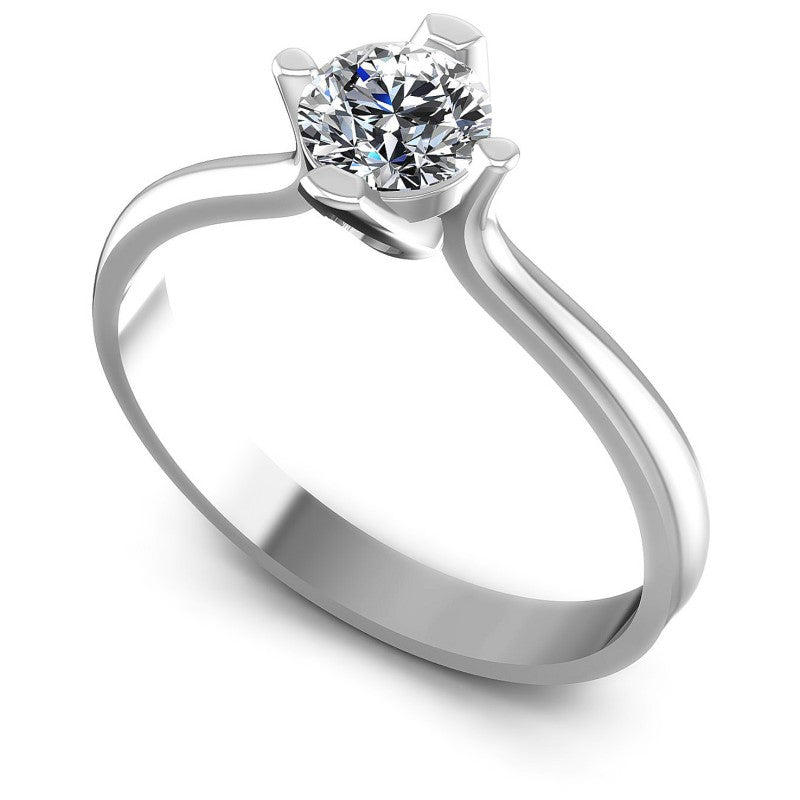 Round Diamonds 0.35CT Solitaire Ring in 14KT White Gold