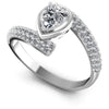 Round and Pear Diamonds 0.85CT Engagement Ring in 14KT White Gold