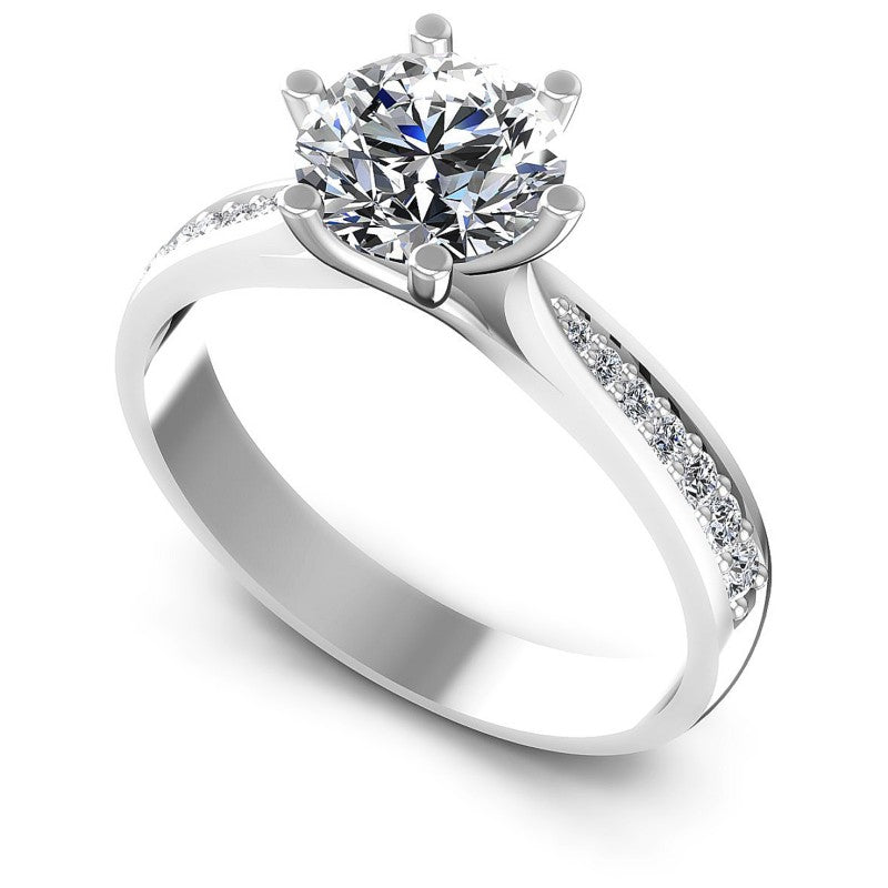 Round Diamonds 0.60CT Engagement Ring in 14KT White Gold