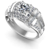 Princess and Round Diamonds 1.50CT Halo Ring in 14KT White Gold