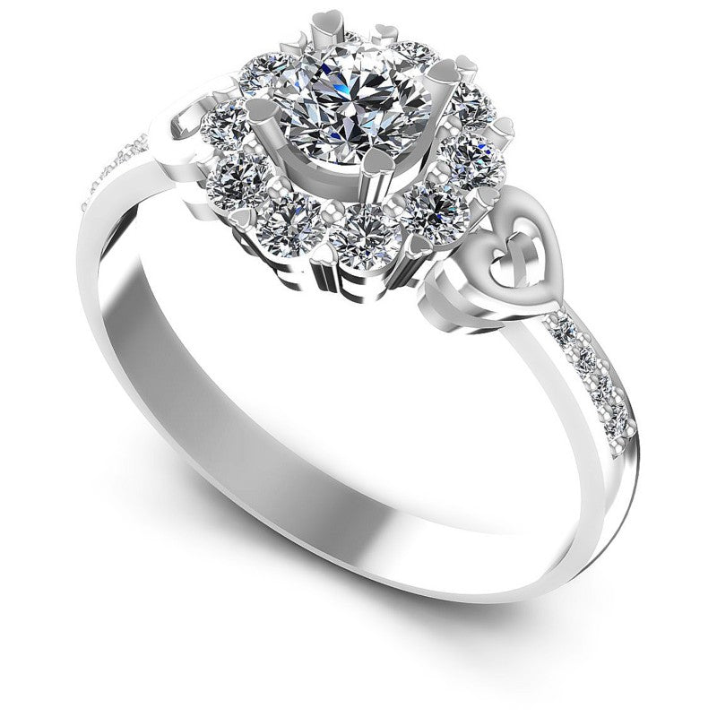 Round Diamonds 0.80CT Halo Ring in 14KT White Gold