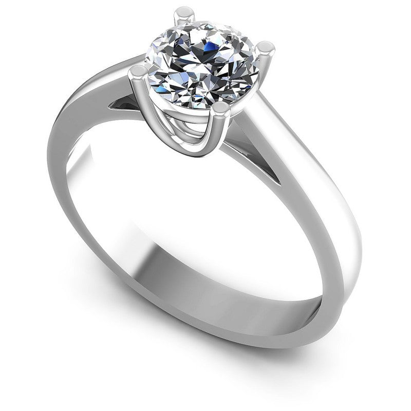 Round Diamonds 0.35CT Solitaire Ring in 14KT White Gold