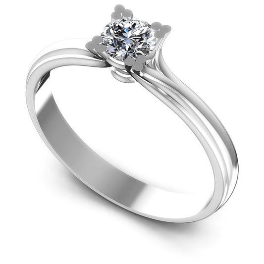 Round Diamonds 0.35CT Solitaire Ring in 14KT White Gold