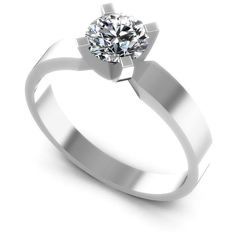 Round Diamonds 0.35CT Solitaire Ring in 14KT White Gold