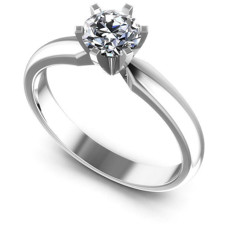 Round Diamonds 0.35CT Solitaire Ring in 14KT White Gold
