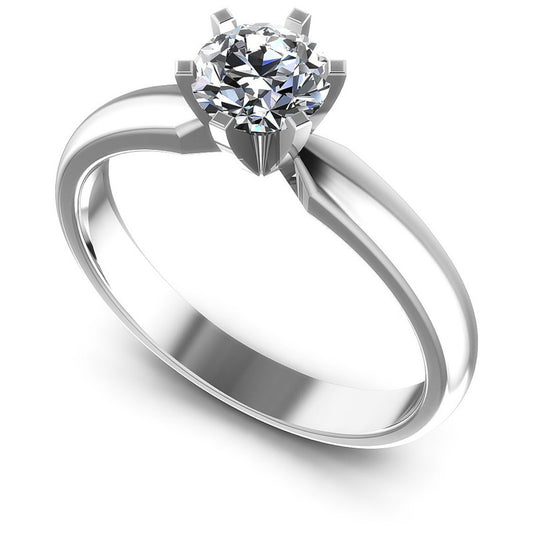 Round Diamonds 0.35CT Solitaire Ring in 14KT White Gold