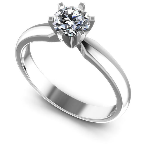 Round Diamonds 0.35CT Solitaire Ring in 14KT White Gold
