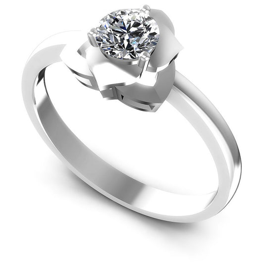 Round Diamonds 0.35CT Solitaire Ring in 14KT White Gold