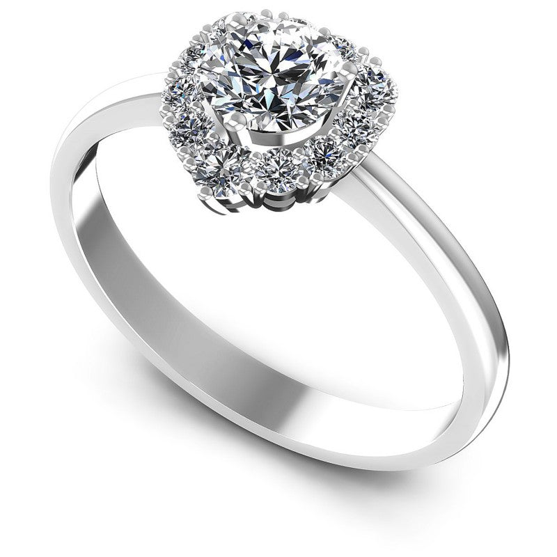 Round Diamonds 0.65CT Halo Ring in 14KT White Gold
