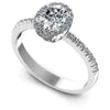 Round and Oval Diamonds 0.75CT Halo Ring in 14KT White Gold