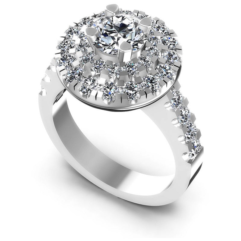 Round Diamonds 1.40CT Halo Ring in 14KT White Gold