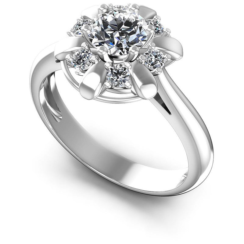 Round Diamonds 0.55CT Halo Ring in 14KT White Gold