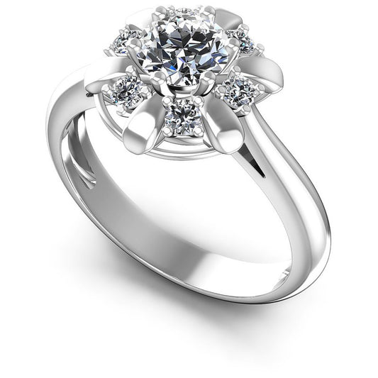 Round Diamonds 0.55CT Halo Ring in 14KT White Gold