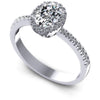 Round and Oval Diamonds 0.75CT Halo Ring in 14KT White Gold