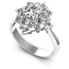 Princess and Round and Oval Diamonds 1.65CT Halo Ring in 14KT White Gold