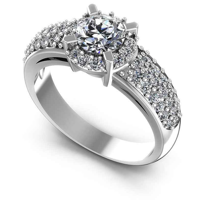 Round Diamonds 1.00CT Halo Ring in 14KT White Gold