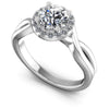 Round Diamonds 0.55CT Halo Ring in 14KT White Gold