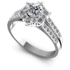 Round Diamonds 0.90CT Halo Ring in 14KT White Gold