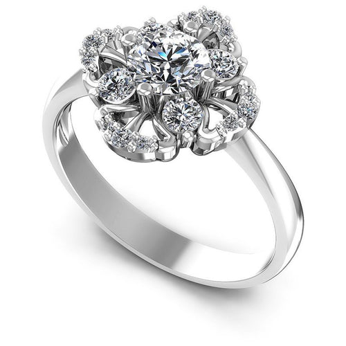 Round Diamonds 0.70CT Fashion Ring in 14KT White Gold