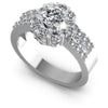 Princess and Round Diamonds 1.40CT Halo Ring in 14KT White Gold