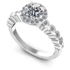 Round Diamonds 0.65CT Halo Ring in 14KT White Gold