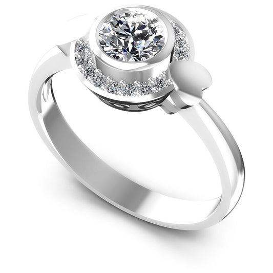 Round Diamonds 0.45CT Halo Ring in 14KT White Gold
