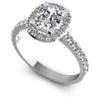 Round and Cushion Diamonds 0.75CT Halo Ring in 14KT White Gold