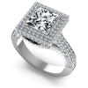 Princess and Round Diamonds 1.90CT Halo Ring in 14KT White Gold