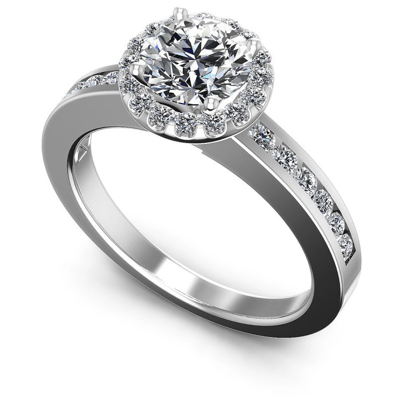 Round Diamonds 0.75CT Halo Ring in 14KT White Gold