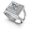Round Diamonds 1.65CT Halo Ring in 14KT White Gold