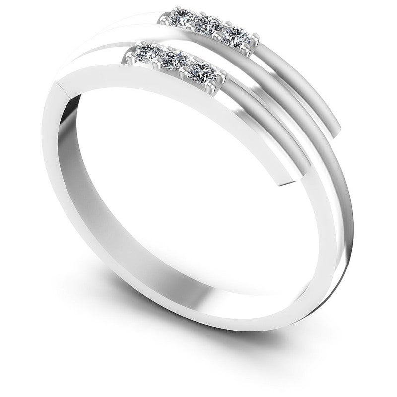 Round Diamonds 0.15CT Diamonds Wedding Band in 14KT White Gold