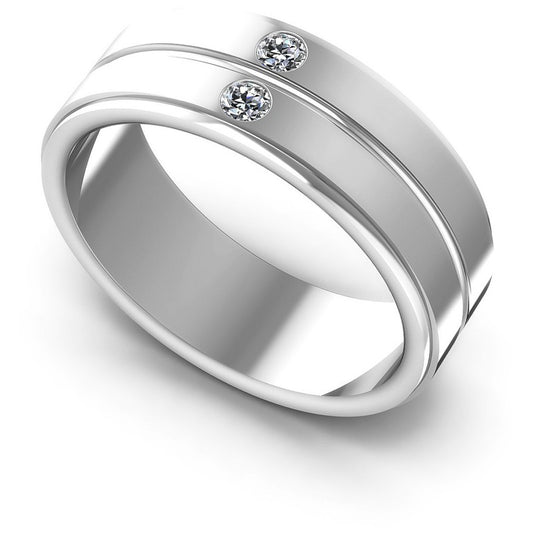 Round Diamonds 0.10CT Diamonds Wedding Band in 14KT White Gold