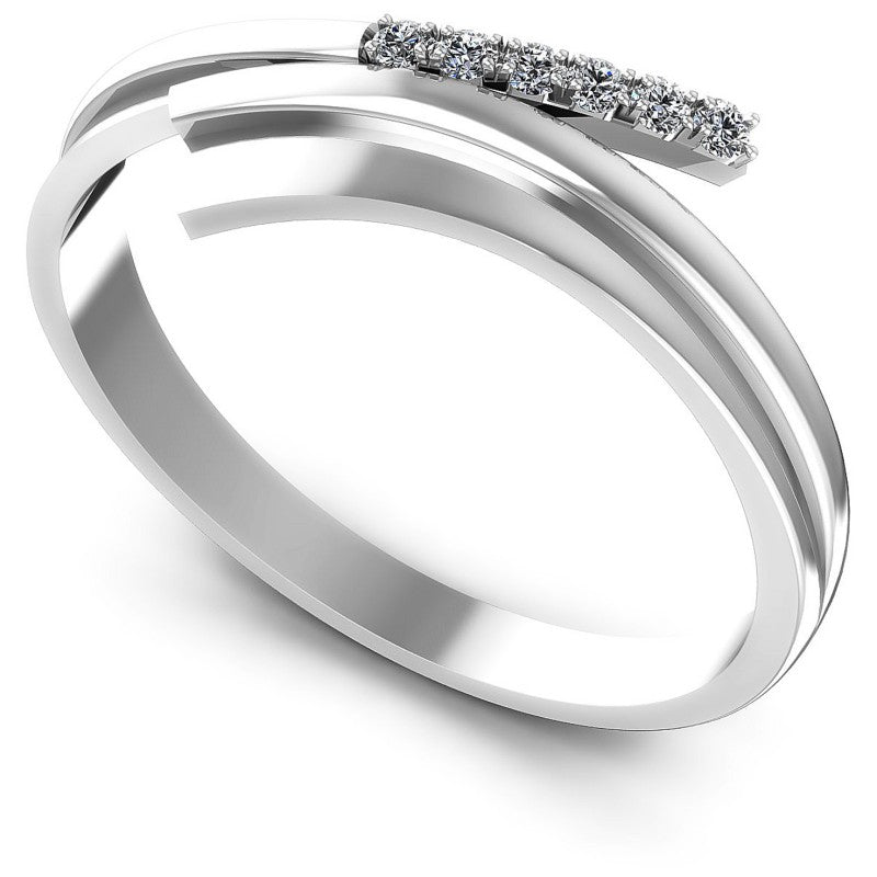 Round Diamonds 0.10CT Diamonds Wedding Band in 14KT White Gold