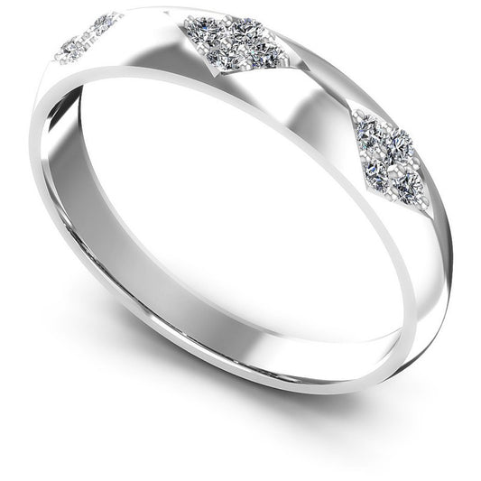 Round Diamonds 0.25CT Diamonds Wedding Band in 14KT White Gold