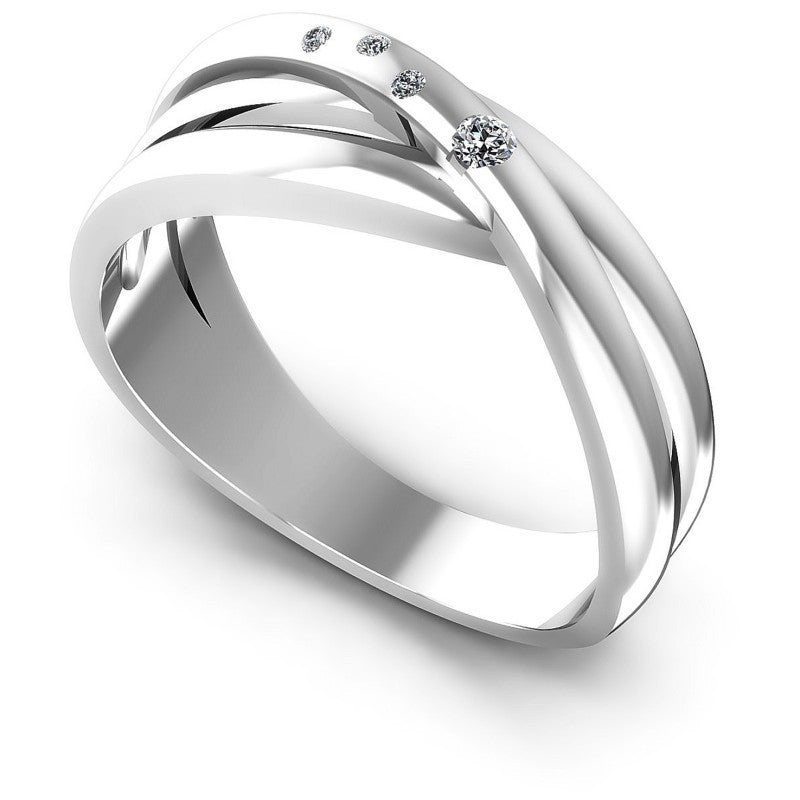 Round Diamonds 0.10CT Diamonds Wedding Band in 14KT White Gold