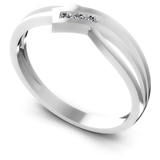 Round Diamonds 0.05CT Diamonds Wedding Band in 14KT White Gold