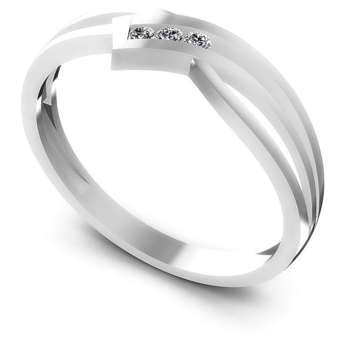 Round Diamonds 0.05CT Diamonds Wedding Band in 14KT White Gold