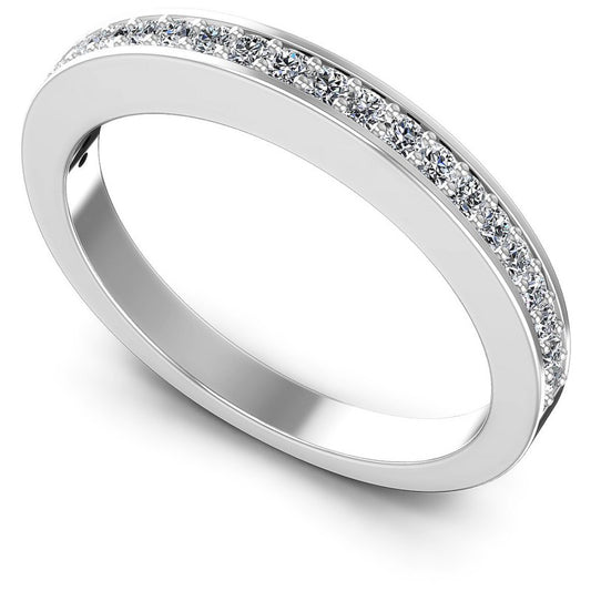Round Diamonds 0.30CT Diamonds Wedding Band in 14KT White Gold
