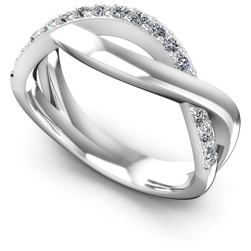 Round Diamonds 0.35CT Diamonds Wedding Band in 14KT White Gold