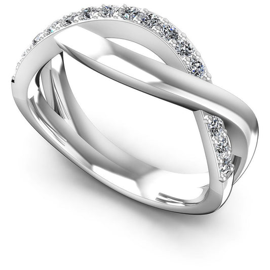 Round Diamonds 0.35CT Diamonds Wedding Band in 14KT White Gold