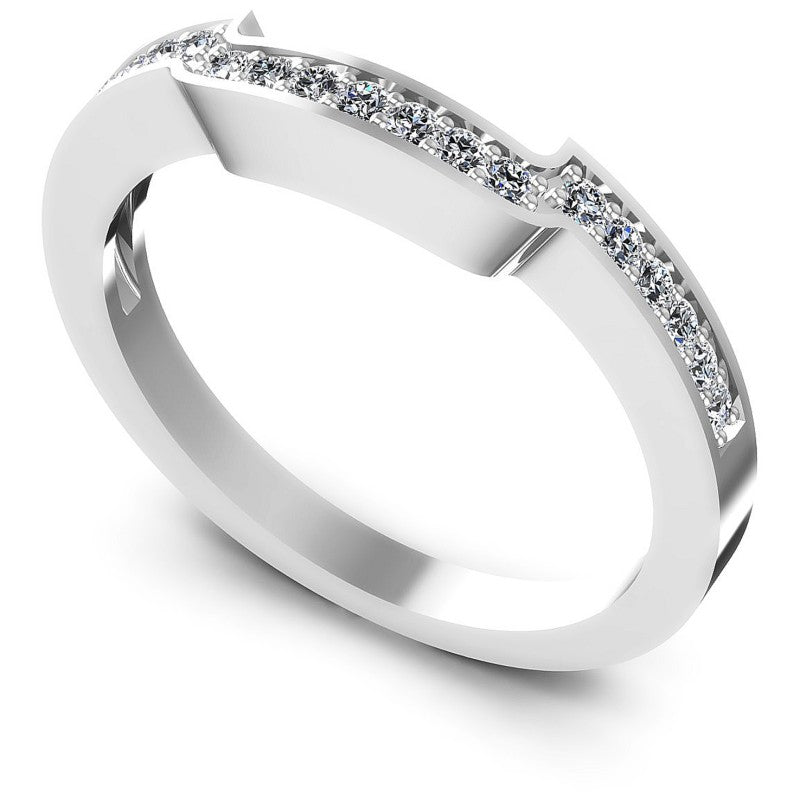 Round Diamonds 0.20CT Diamonds Wedding Band in 14KT White Gold