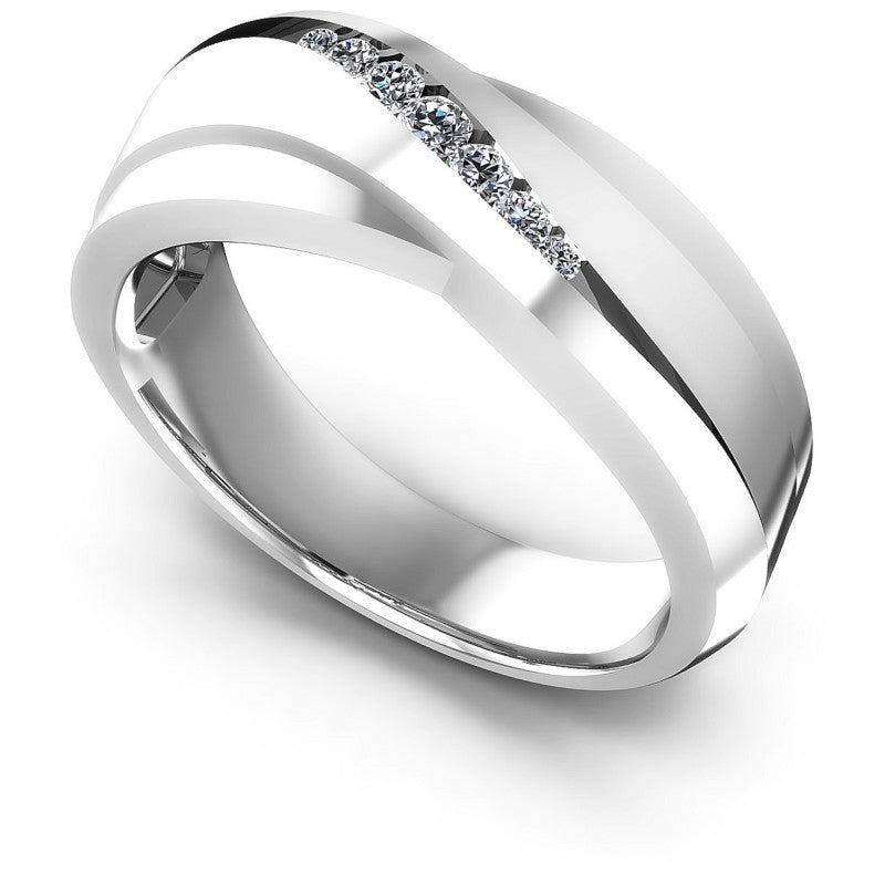 Round Diamonds 0.20CT Diamonds Wedding Band in 14KT White Gold