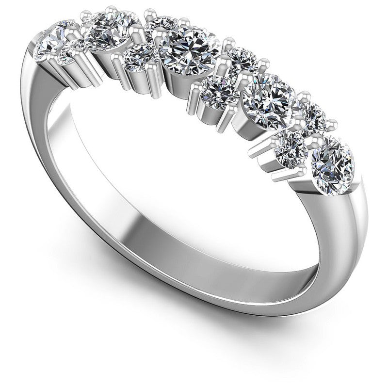 Round Diamonds 0.95CT Diamonds Wedding Band in 14KT White Gold