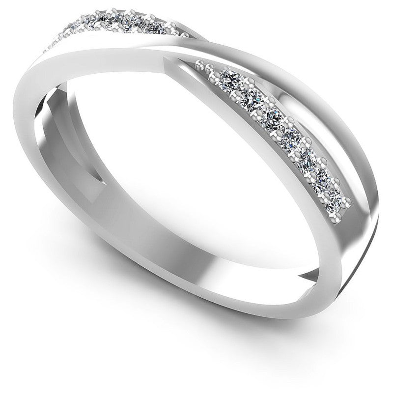 Round Diamonds 0.15CT Diamonds Wedding Band in 14KT White Gold