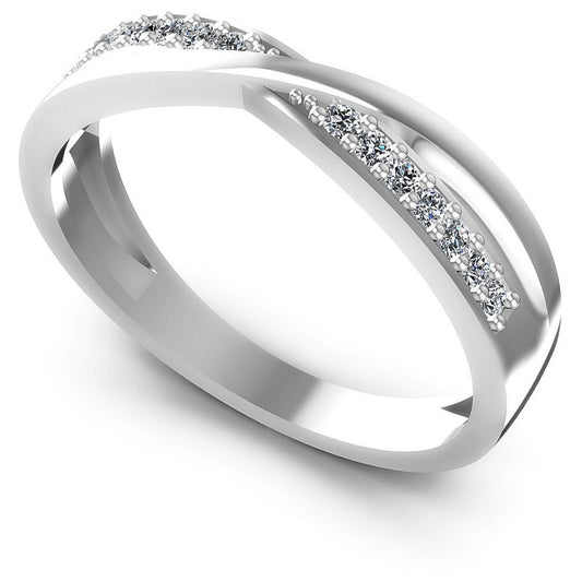 Round Diamonds 0.15CT Diamonds Wedding Band in 14KT White Gold