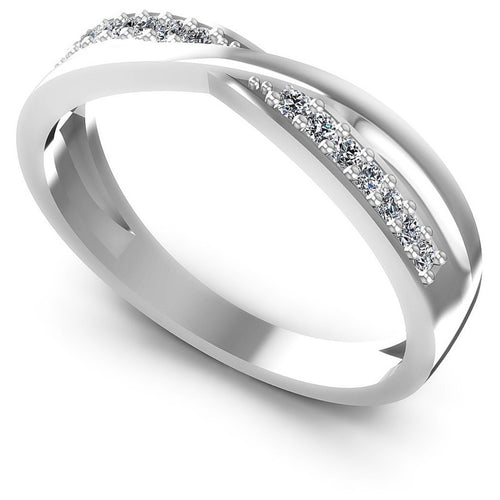 Round Diamonds 0.15CT Diamonds Wedding Band in 14KT White Gold