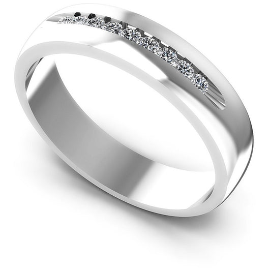 Round Diamonds 0.20CT Diamonds Wedding Band in 14KT White Gold